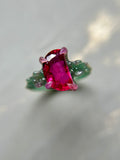 Pink Rubellite Tourmaline Crescent Moon Bespoke Custom Ring