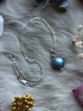 Labradorite Orb Sterling Silver Necklace
