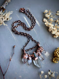 Clear Quartz & Tourmaline Copper Necklace