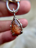 Sunstone/ Rutile/ Hessonite Garnet Sterling Silver Necklace