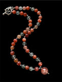 High Quality Sunstone Beaded Sterling Silver Necklace