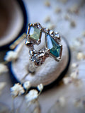 Green Milk Sapphire & Diamond Bespoke Custom Ring Solid Gold 18k