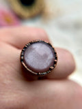 Peach Moonstone Copper Ring Size 9