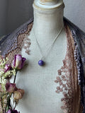 Charoite Orb Sterling Silver Necklace