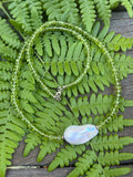 Peridot & Pearl Beaded Sterling Silver Necklace