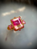 Bicolor Tourmaline & Pink Sapphire Bespoke Custom Ring