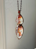 Fire Quartz & Faceted Hessonite Garnet Copper Necklace