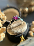 Pink Sapphire Sterling Silver Ring Size 7