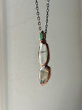 Garden Quartz & Green Tourmaline Copper Necklace