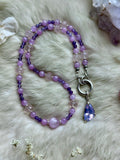 Lavender Quartz/ Kunzite/ Amethyst/ Rose Quartz Beaded Sterling Silver Necklace