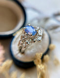 Light Periwinkle Milk Sapphire Bespoke Custom Ring 1.55ct Solid Gold