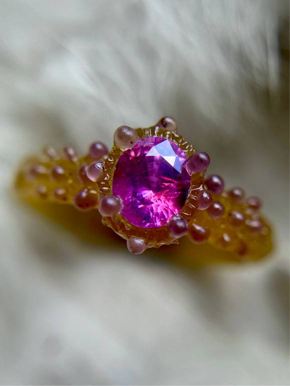 Hot Pink Sapphire  Bespoke Custom Ring