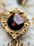Raw Gemmy Kunzite Copper Ring Size 6.5