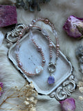 Pearl, Faceted Amethyst & Lavender Quartz Sterling Silver Necklace