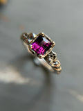 Garnet Sterling Silver Ring Size 6.25