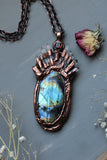 Labradorite/ Quartz/ Faceted Garnet Copper Necklace