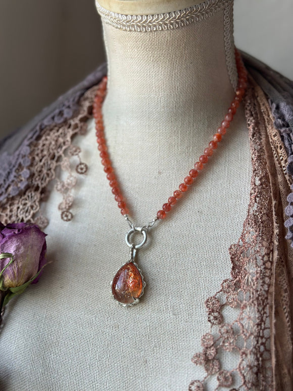 Sunstone Sterling Silver Necklace
