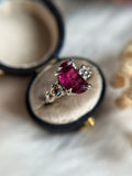 Pink Rubellite Tourmaline Crescent Moon Bespoke Custom Ring