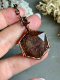 Copper Rutile Hexagon Copper Necklace