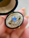 Light Periwinkle Milk Sapphire Bespoke Custom Ring 1.55ct Solid Gold