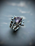 Kunzite Triple Band Sterling Silver Ring Size 8