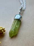 Rare vesuvianite Point Sterling Silver Necklace