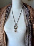 Moldavite/ Star Rutile/ Raw Hessonite Garnet/ Hypersthene Copper Necklace