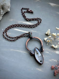 Rare Hollandite In Quartz With Tourmaline Copper Necklace
