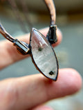 Rare Hollandite In Quartz With Tourmaline Copper Necklace