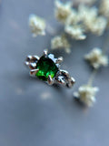 Green Tourmaline Sterling Silver Ring Size 6