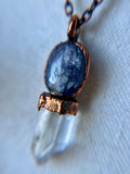 Iolite Sunstone/ Clear Quartz Point Copper Necklace