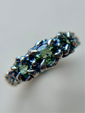 Triple Madagascar Sapphire Sterling Silver Ring Size 8.25