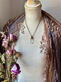 Clear Quartz & Green Tourmaline Copper Necklace