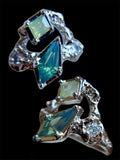 Green Milk Sapphire & Diamond Bespoke Custom Ring Solid Gold 18k