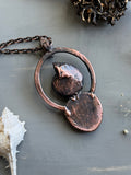 Ammonite Fossil/ Labradorite/ Shattakite Copper Necklace