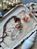 Clear Quartz Point & Hessonite Copper Necklace