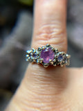 Milk Sapphire Crown Sterling Silver Ring Size 6.5