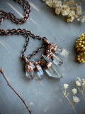 Clear Quartz & Tourmaline Copper Necklace