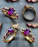 18k Hot Pink Milk Sapphires Bespoke Custom Ring