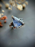 Rare Dumortierite In Quartz Sterling Silver Ring Size 6.5