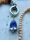 Fresh Water Pearl & Lavender Quartz Sterling Silver Necklace
