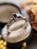 Garnet Sterling Silver Ring Size 6.25
