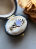 Milky Sapphire Sterling Silver Ring Size 6