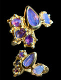 Purple & Pink Milk Sapphire Bespoke Custom Ring Solid Gold