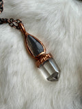 Black Sunstone & Clear Quartz Copper Necklace