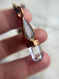 Black Sunstone & Clear Quartz Copper Necklace