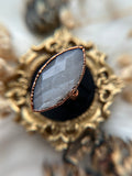 Grey Moonstone Copper Ring Size 6