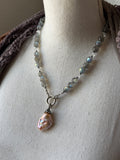 Baroque Pearl Beaded Serling Silver Necklace