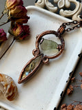 Moldavite/ Star Rutile/ Raw Hessonite Garnet/ Hypersthene Copper Necklace