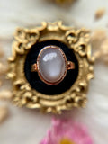 Grey Moonstone Copper Ring Size 10
